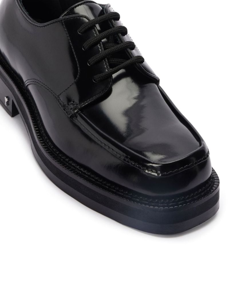 Black Brushed Leather Derby Shoes