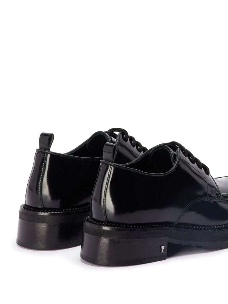 Black Brushed Leather Derby Shoes