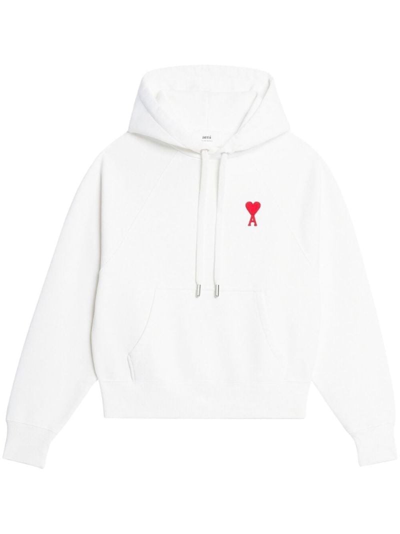 White Ami De Coeur Organic-cotton Hoodie