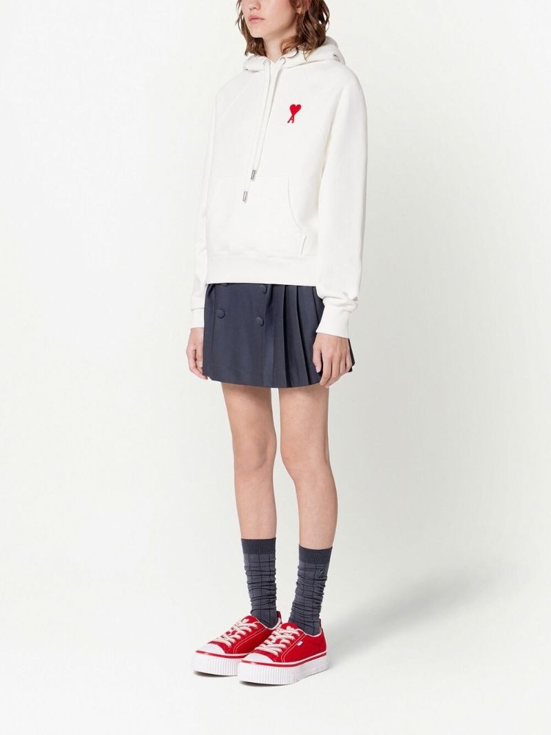 White Ami De Coeur Organic-cotton Hoodie