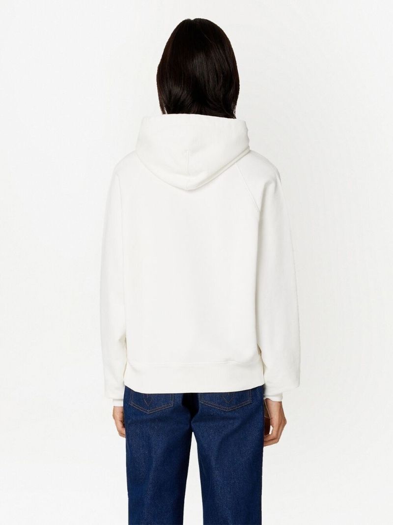 White Ami De Coeur Organic-cotton Hoodie