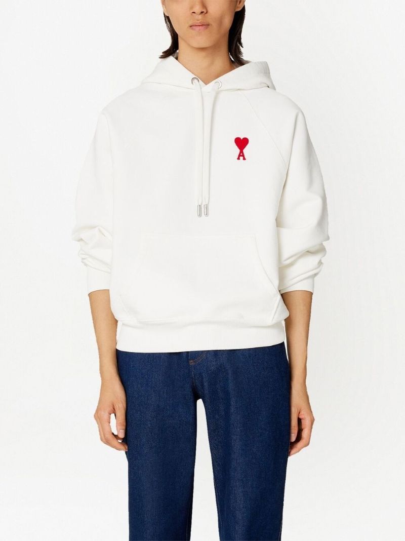 White Ami De Coeur Organic-cotton Hoodie