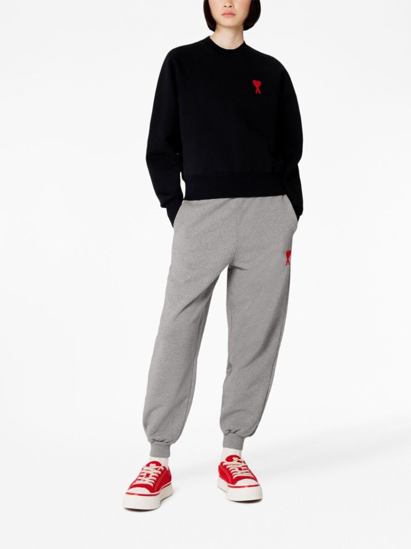 Grey Ami De Coeur Organic-cotton Track Pants