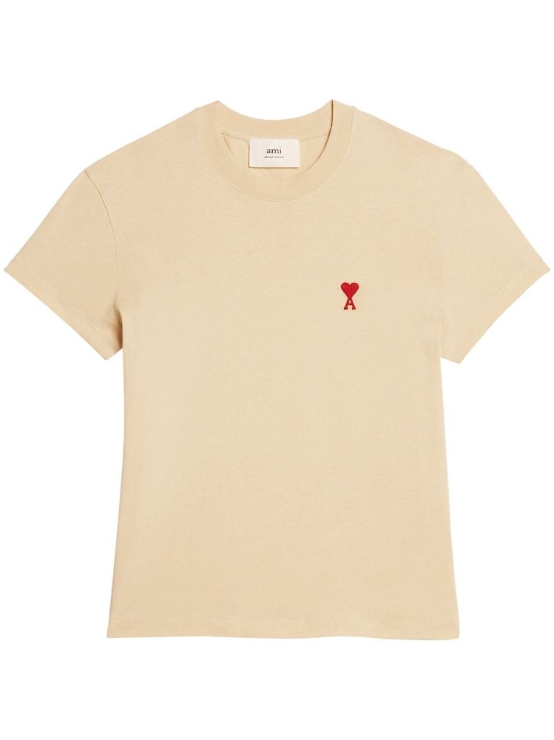 Beige Amid E Coeur Embroidered T-shirt