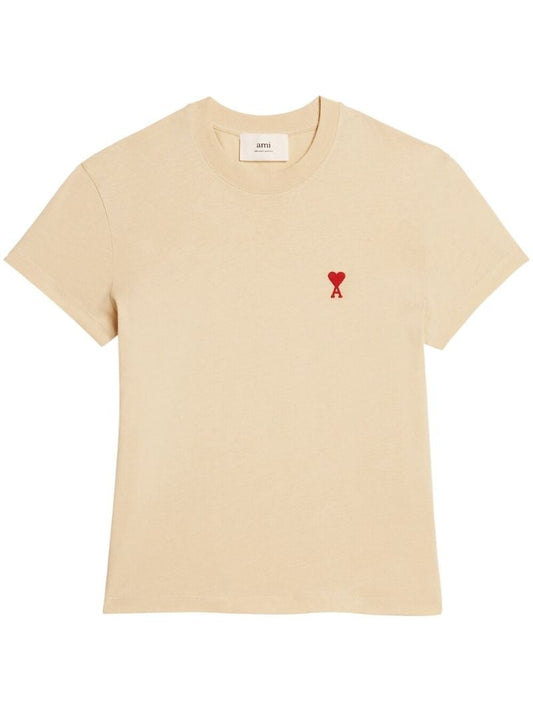 Beige Amid E Coeur Embroidered T-shirt