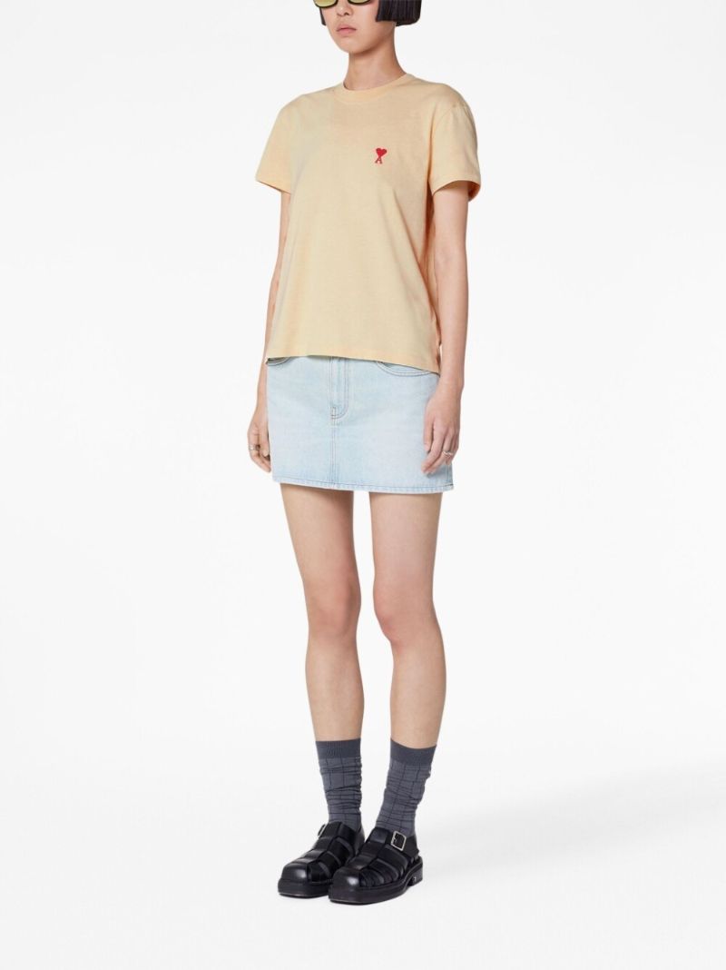 Beige Amid E Coeur Embroidered T-shirt
