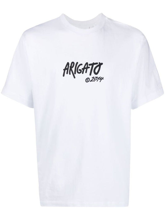 White Logo Print T-shirt
