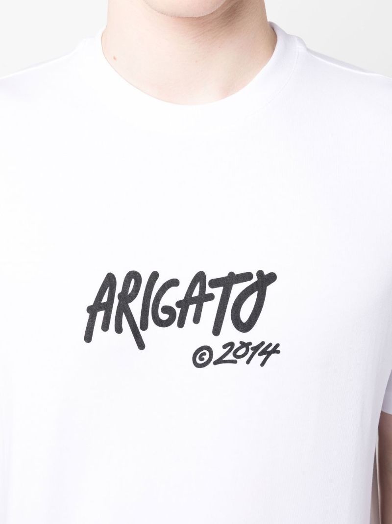 White Logo Print T-shirt