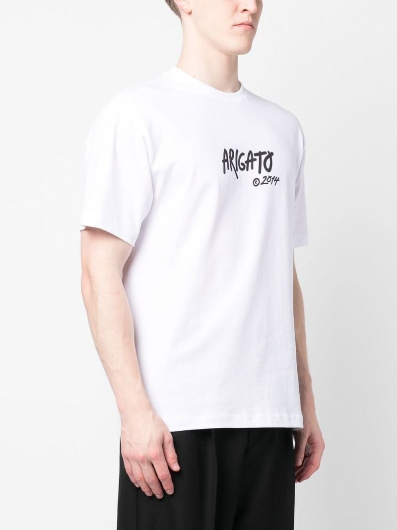 White Logo Print T-shirt