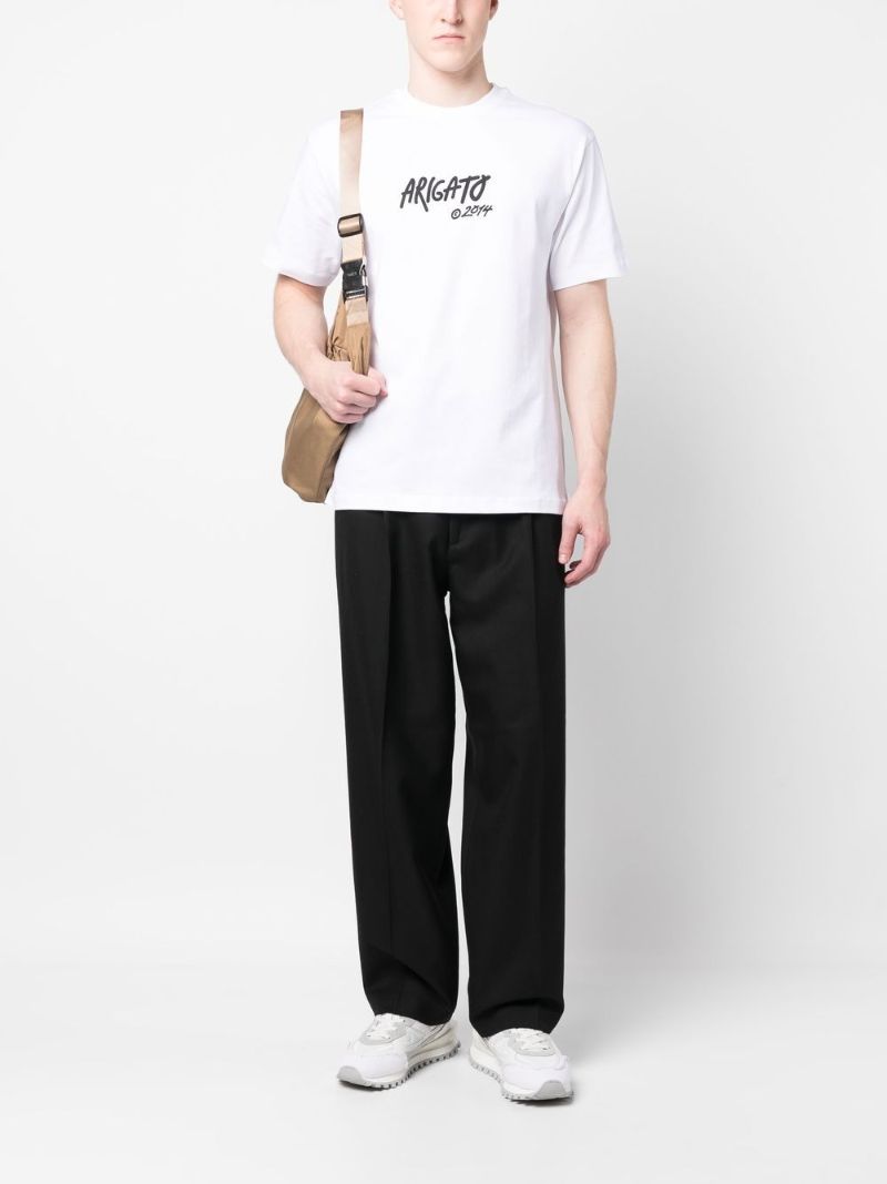 White Logo Print T-shirt