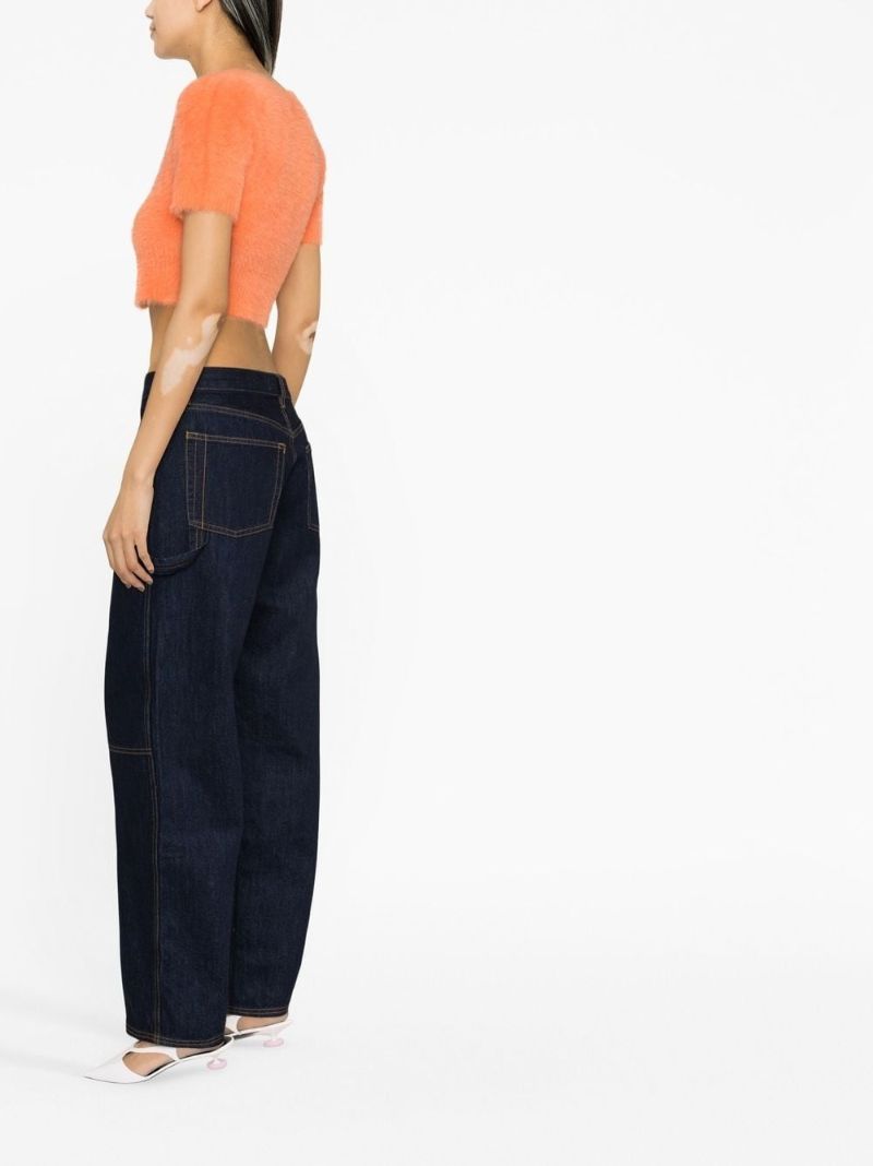 Orange La Maille Cropped Cardigan
