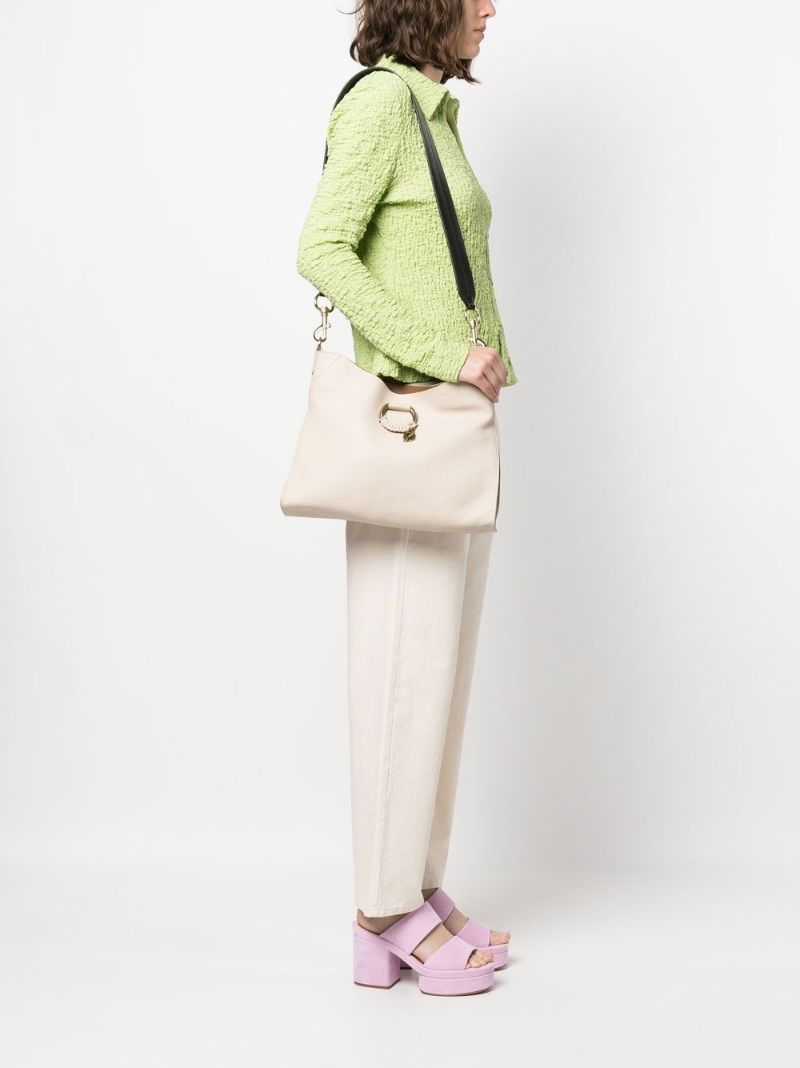 Neutral Joan Leather Shoulder Bag