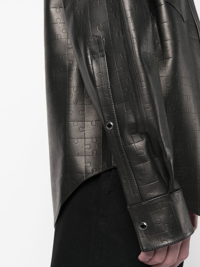 Black Jigsaw Leather Shirt