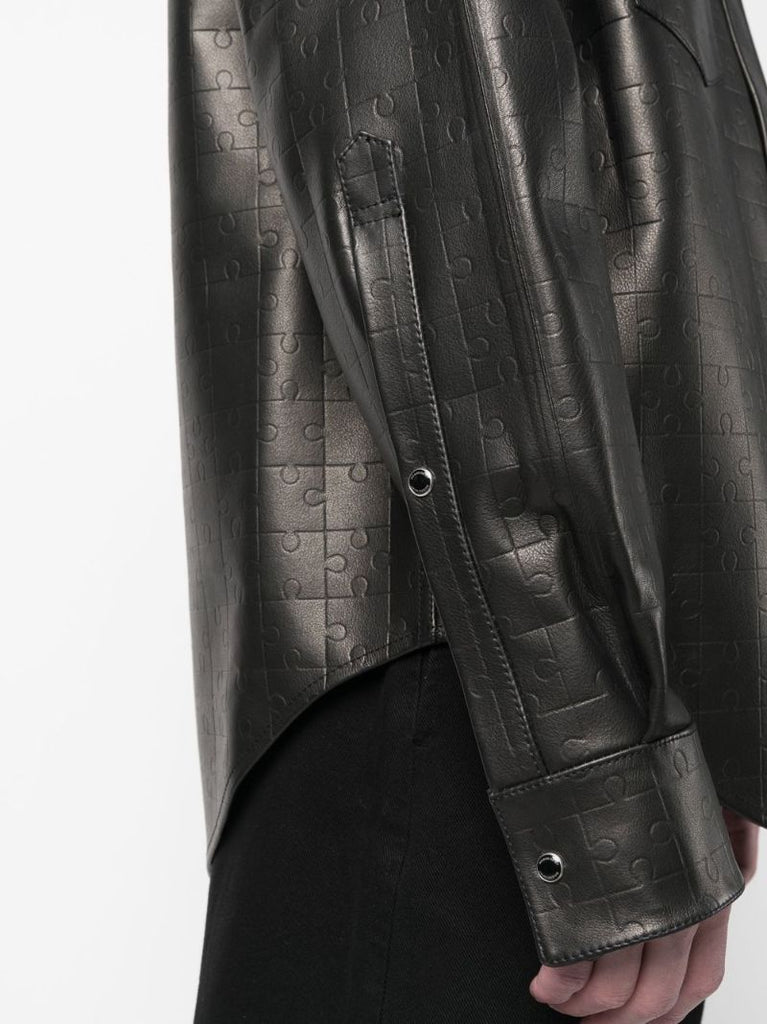 Black Jigsaw Leather Shirt