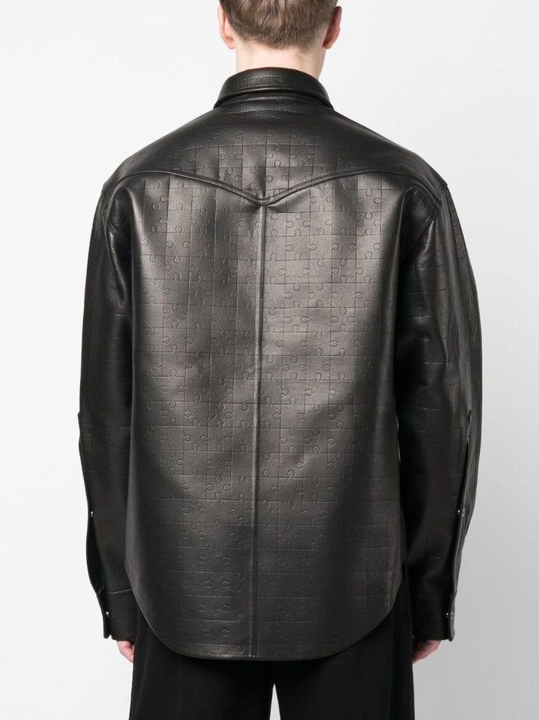 Black Jigsaw Leather Shirt