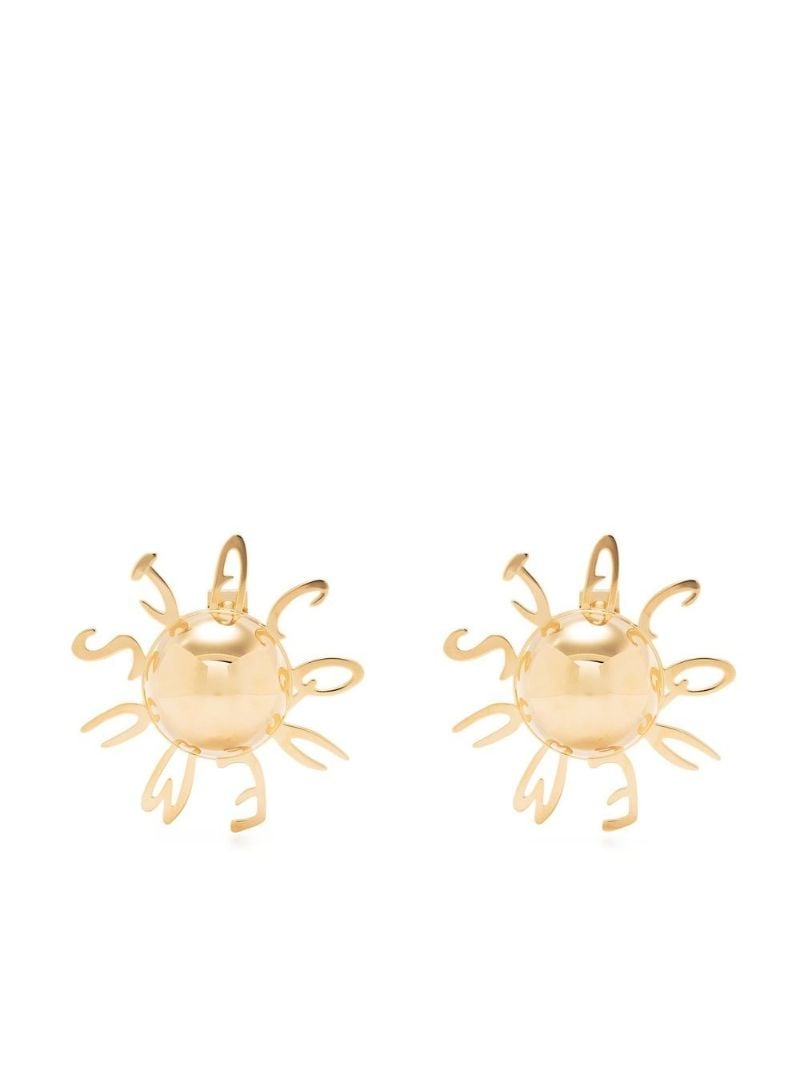 Gold-plated Les Boucles Paiva Sun Earrings