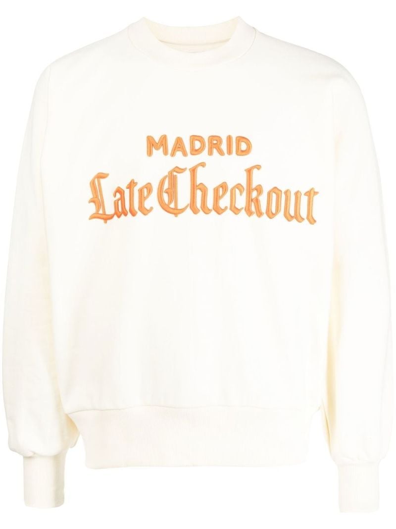 White Embroidered Logo Sweatshirt