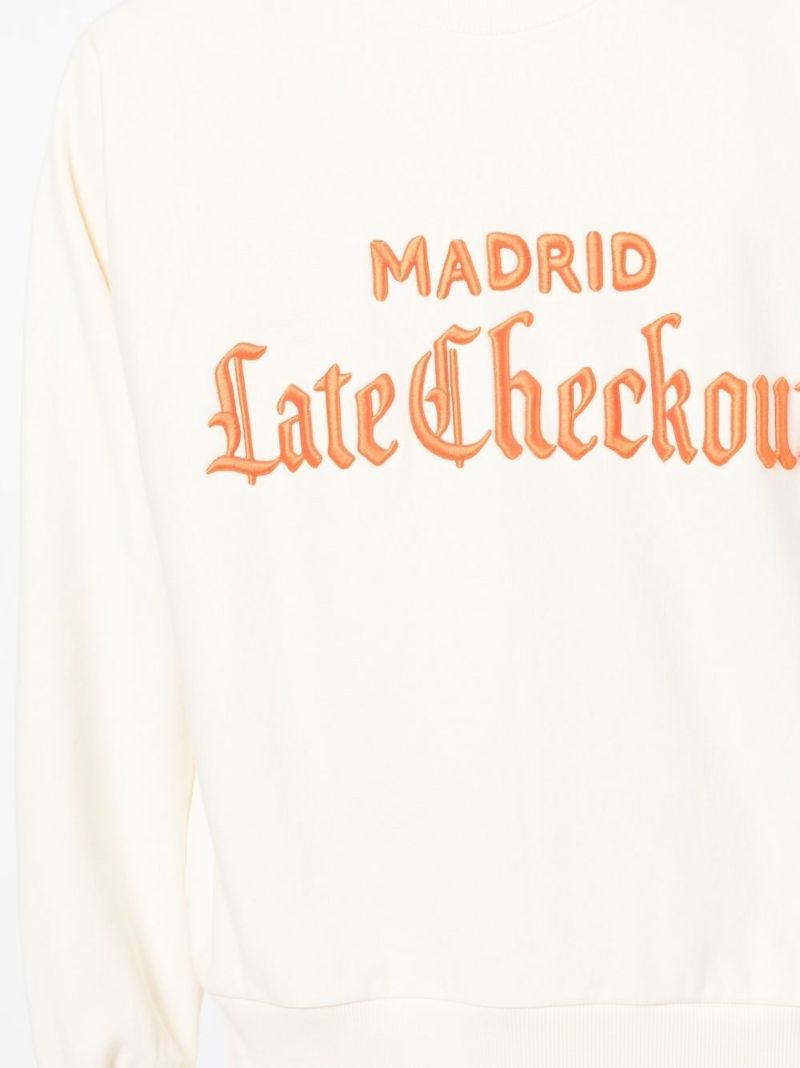 White Embroidered Logo Sweatshirt