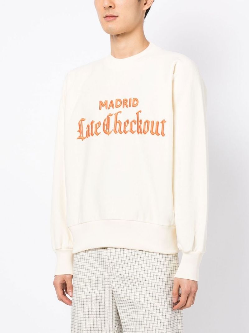White Embroidered Logo Sweatshirt