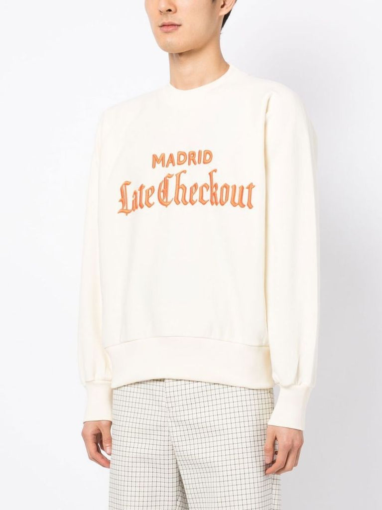 White Embroidered Logo Sweatshirt