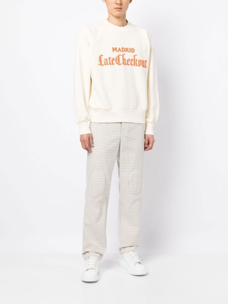 White Embroidered Logo Sweatshirt