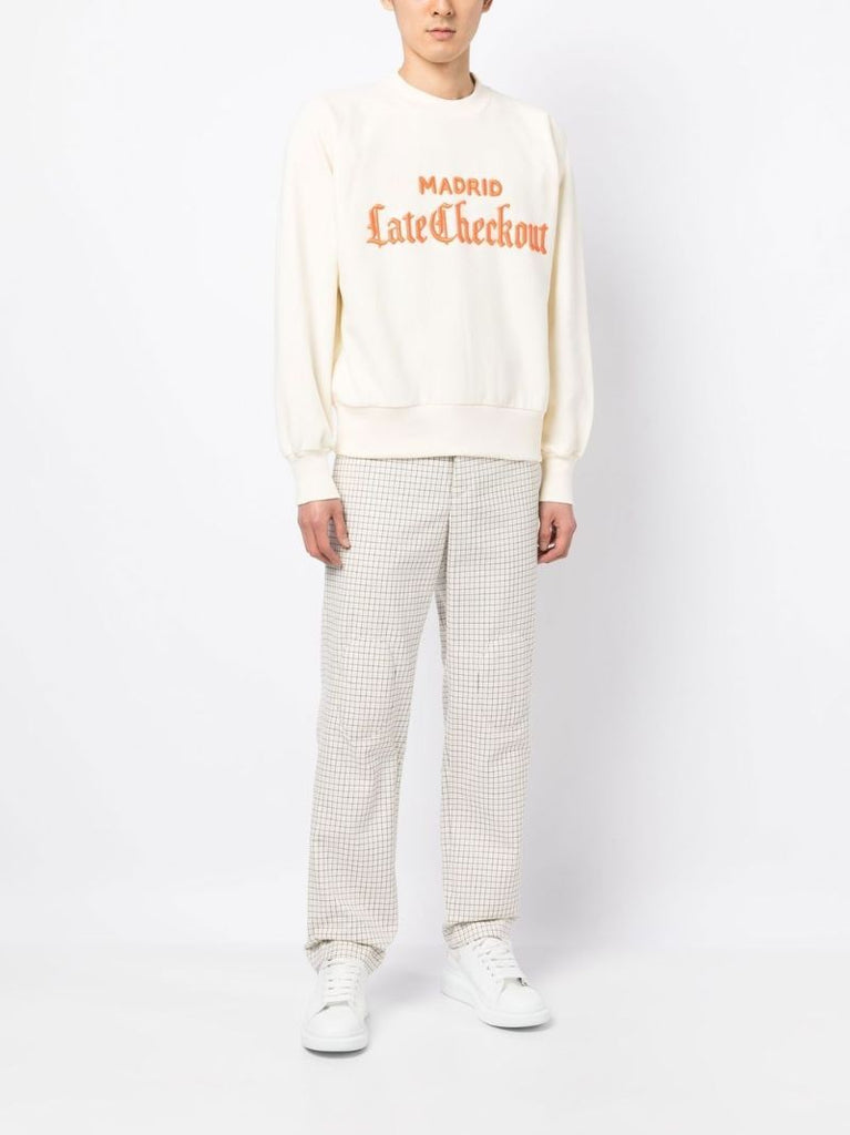 White Embroidered Logo Sweatshirt