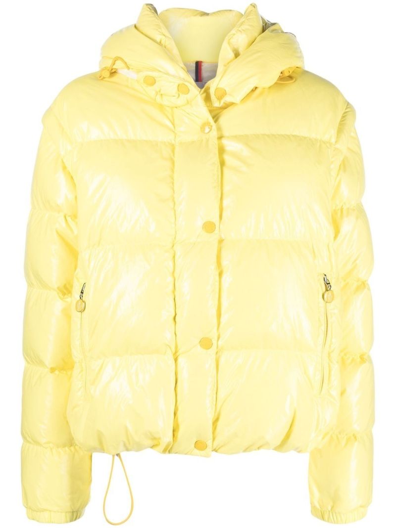 Yellow Hooded Puffer Jacket