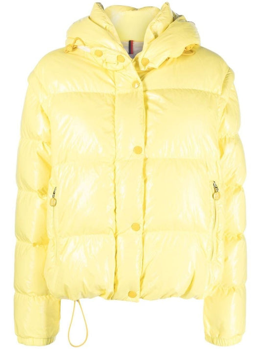 Yellow Hooded Puffer Jacket