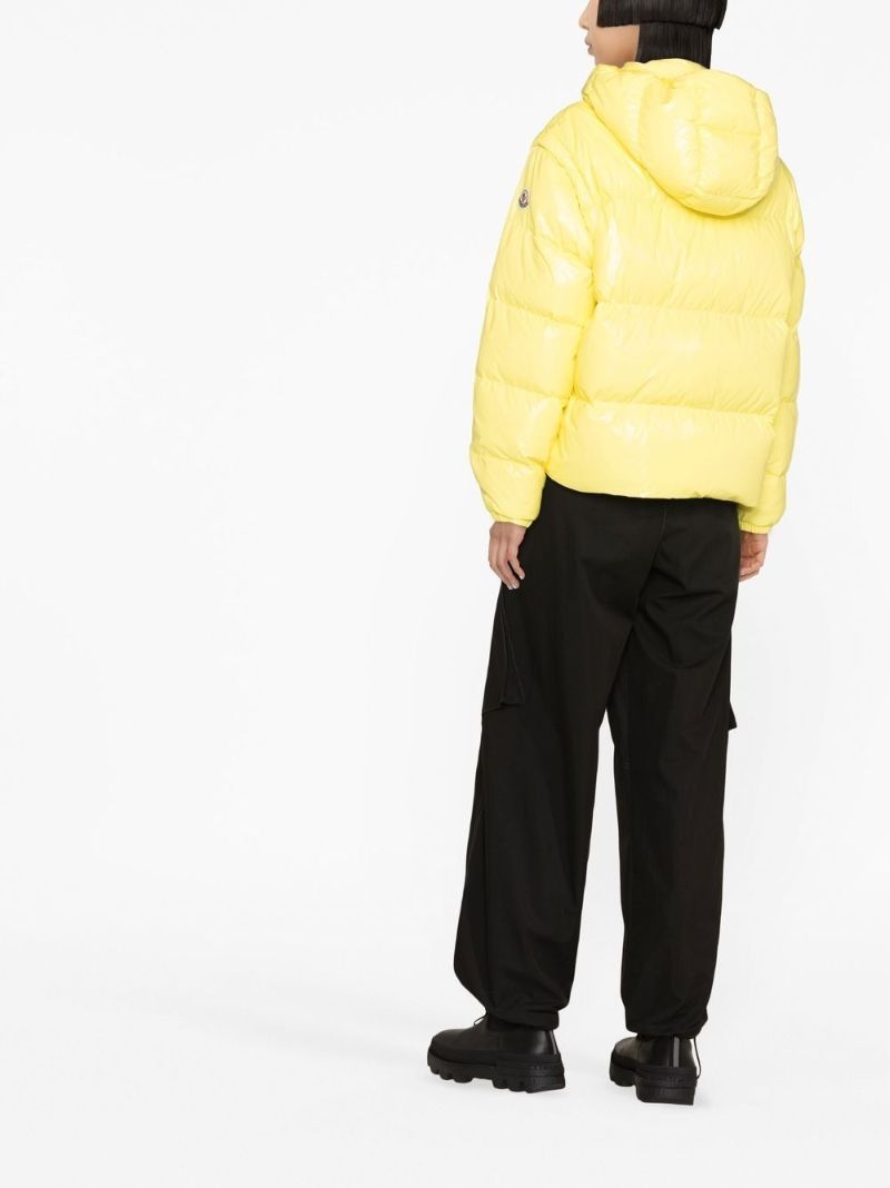 Yellow Hooded Puffer Jacket