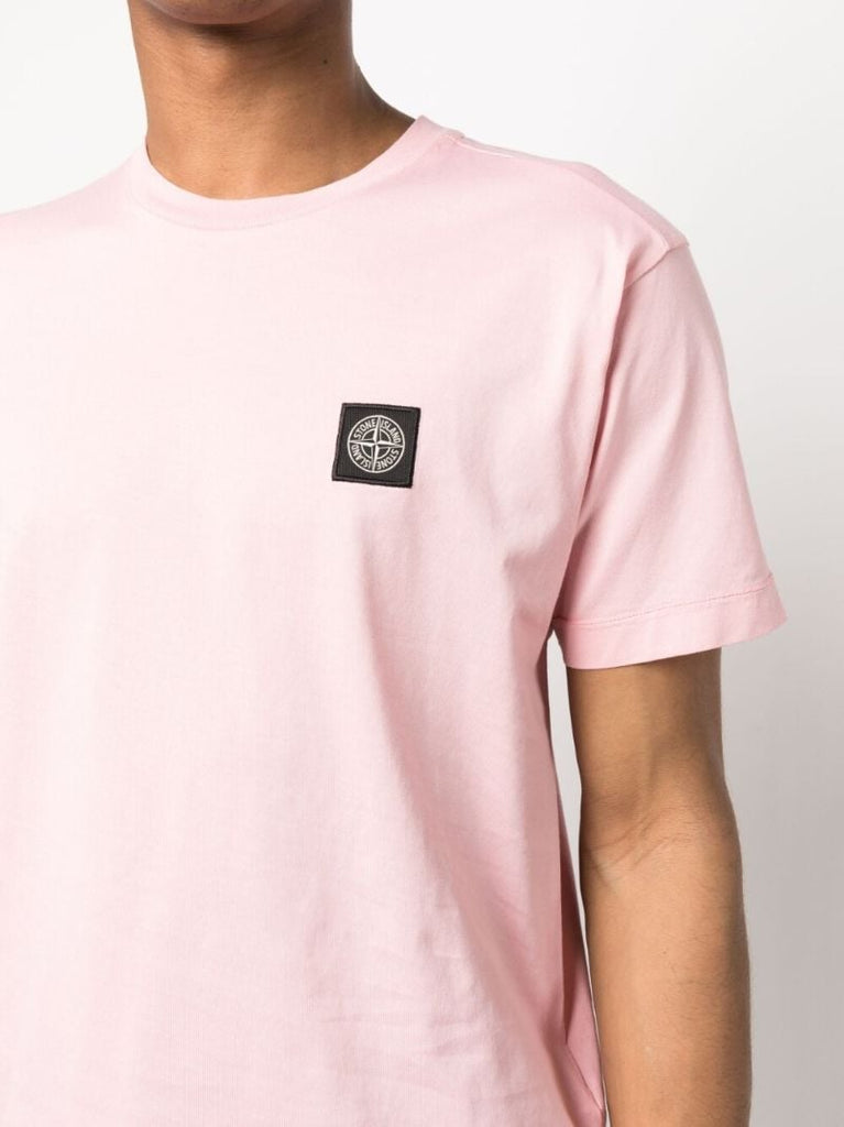 Powder Pink Compass Patch Cotton T-shirt