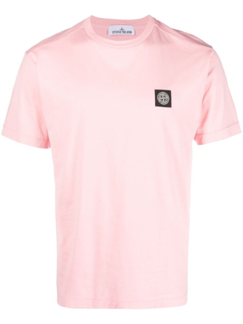 Powder Pink Compass Patch Cotton T-shirt