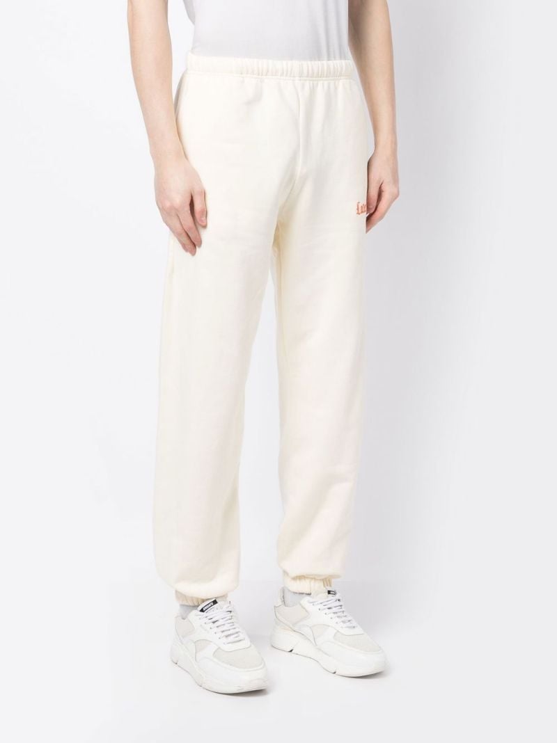 White Embroidered Logo Track Pants