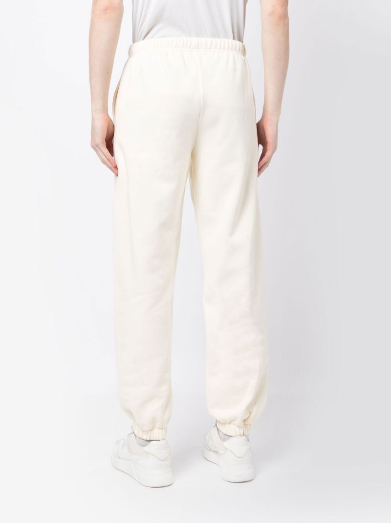 White Embroidered Logo Track Pants