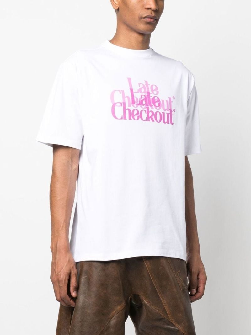 White Double Trouble Logo Print Cotton T-shirt
