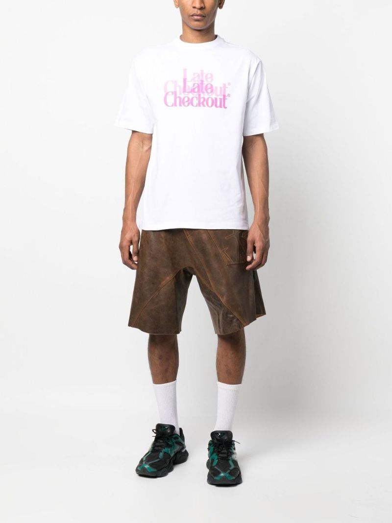 White Double Trouble Logo Print Cotton T-shirt