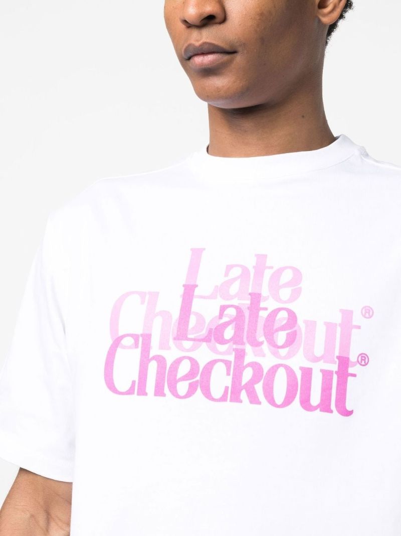 White Double Trouble Logo Print Cotton T-shirt