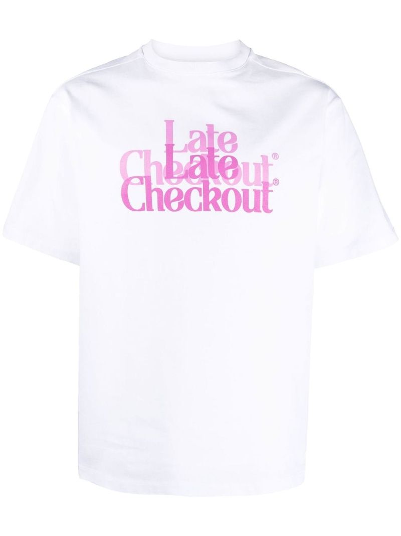 White Double Trouble Logo Print Cotton T-shirt