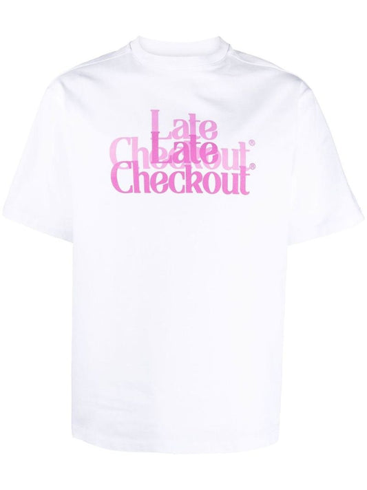 White Double Trouble Logo Print Cotton T-shirt