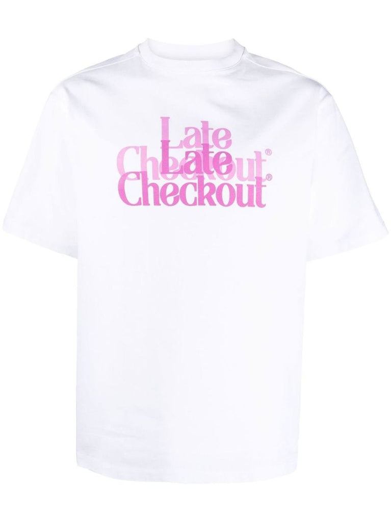 White Double Trouble Logo Print Cotton T-shirt