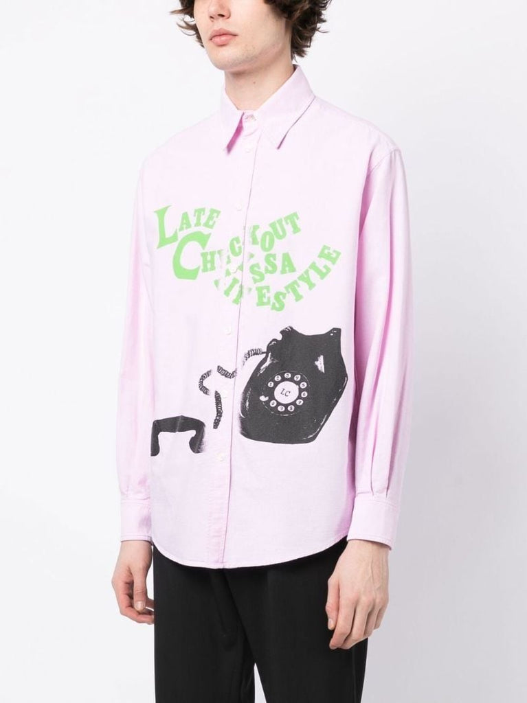 Pink Graphic Print Cotton Shirt
