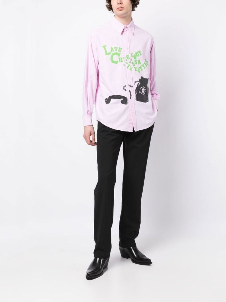 Pink Graphic Print Cotton Shirt