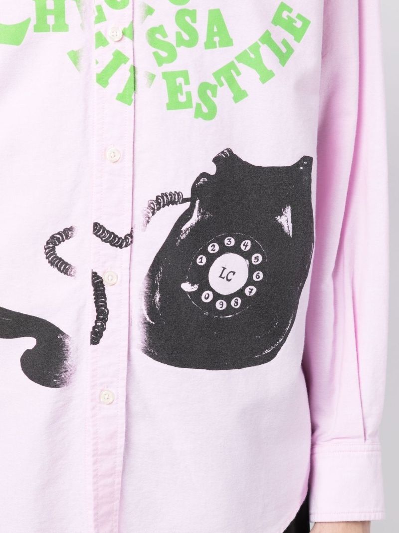 Pink Graphic Print Cotton Shirt