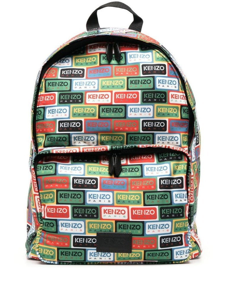 Multicolour Labels Logo Print Backpack
