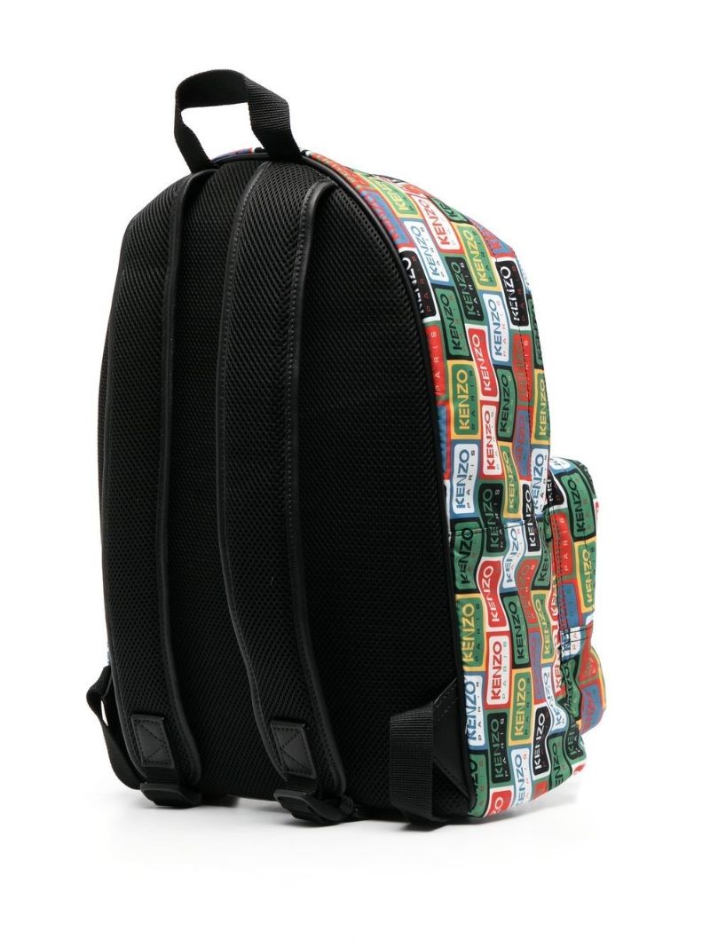 Multicolour Labels Logo Print Backpack