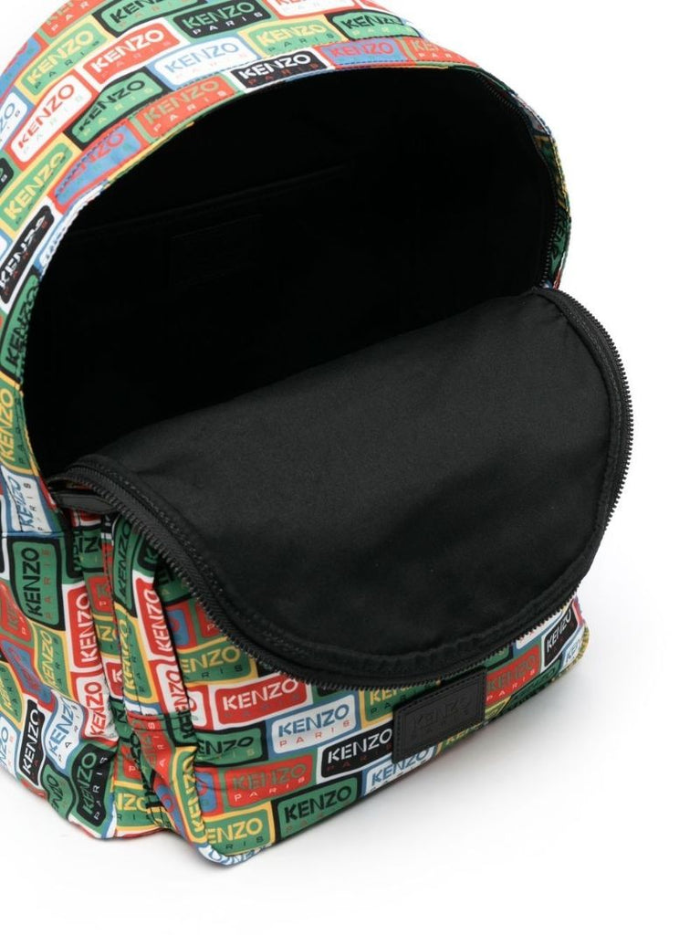Multicolour Labels Logo Print Backpack