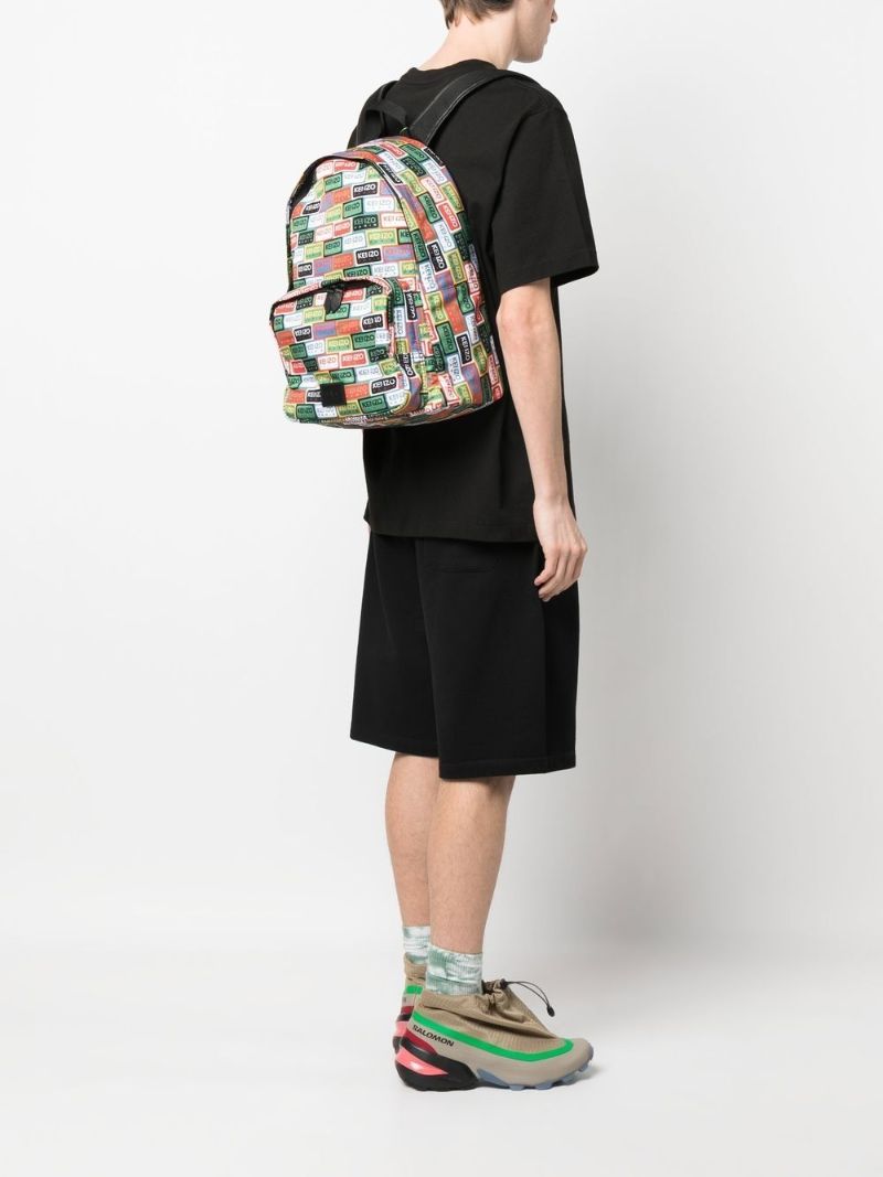 Multicolour Labels Logo Print Backpack
