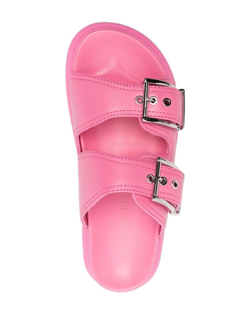 Pink Oversized Buckled Sandals