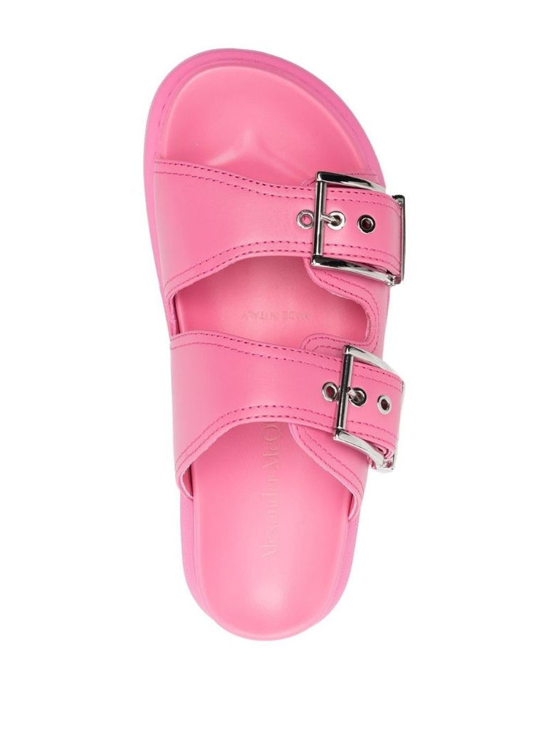Pink Oversized Buckled Sandals