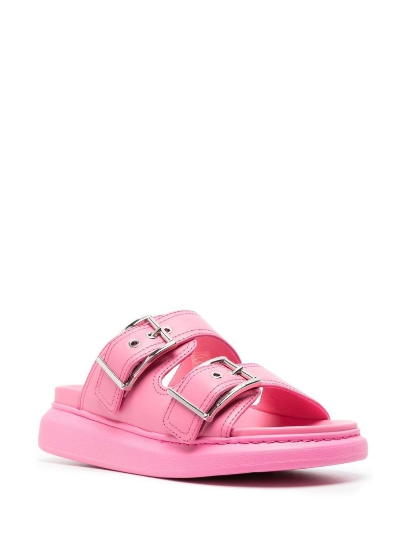 Pink Oversized Buckled Sandals