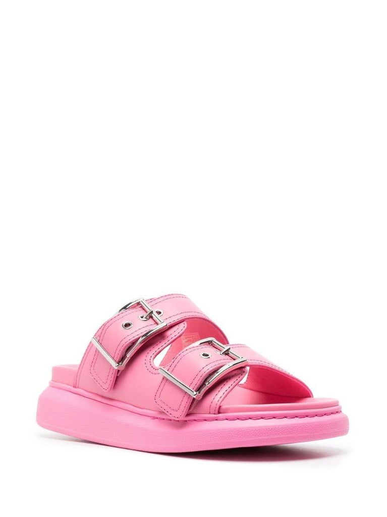 Pink Oversized Buckled Sandals
